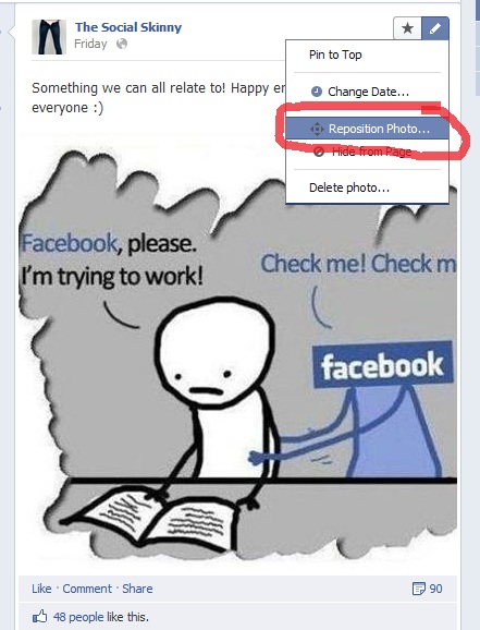 Facebook Reposition